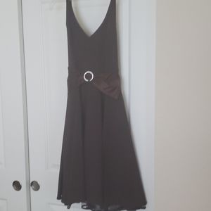 Brown halter midi dress